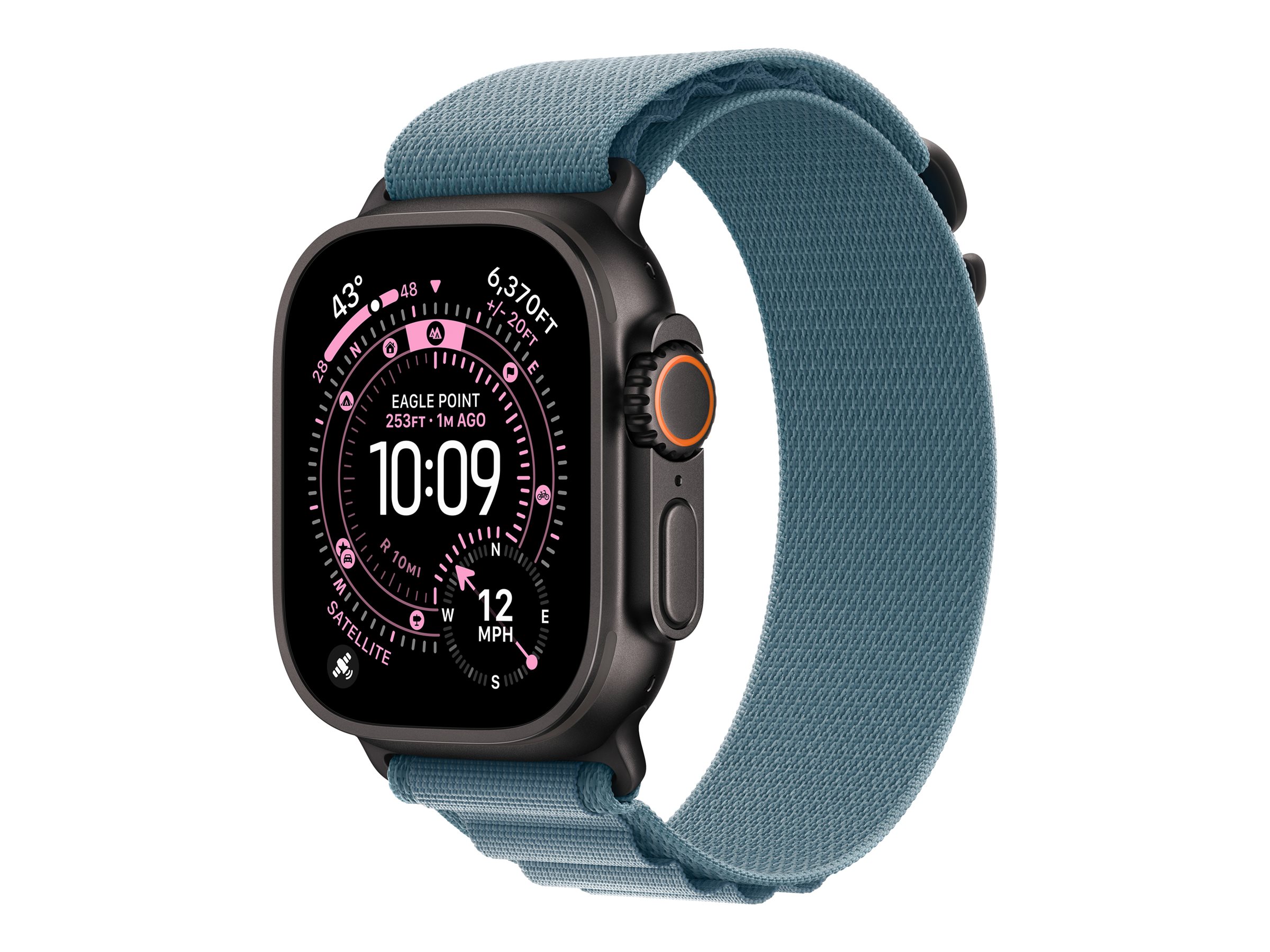 Apple 49mm Light Blue Alpine Loop - Medium - Black Titanium Finish | Apple