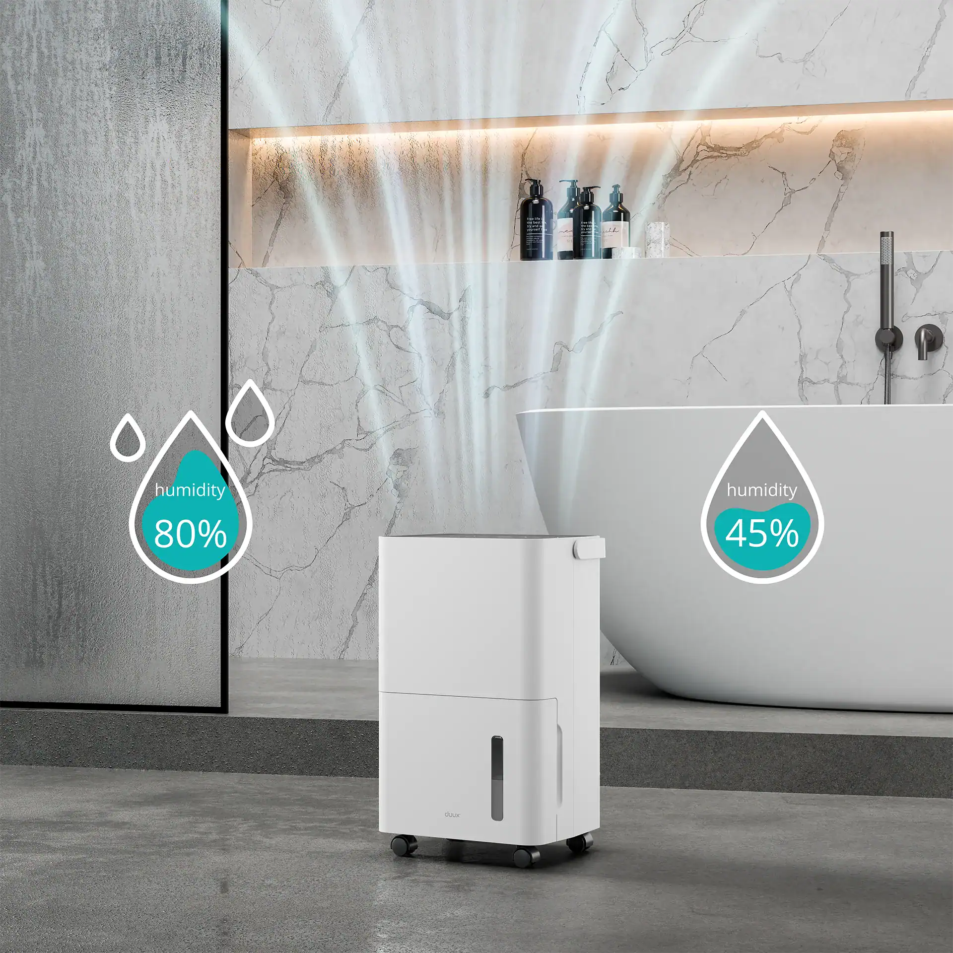 Duux Smart Dehumidifier | Bora | Suitable for rooms up to 30 m² | Water tank capacity 1.7 L | White