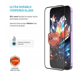 Fixed Screen protector | Apple | iPhone 17 Pro | Tempered glass | Black | Armor with Anti-dust applicator and AR layer