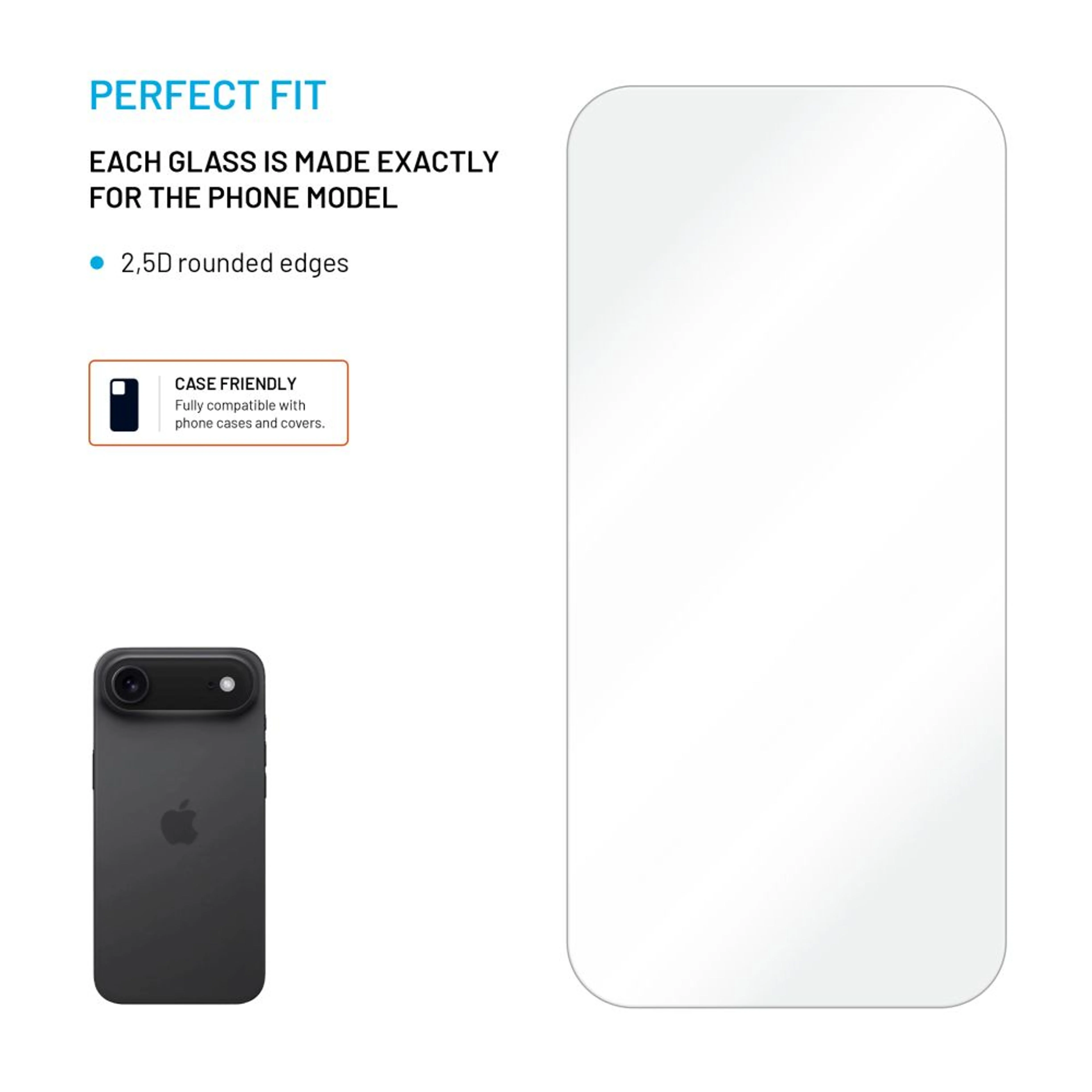 Fixed Screen protector | Apple | iPhone Air | Tempered Glass | Transparent | 2.5D