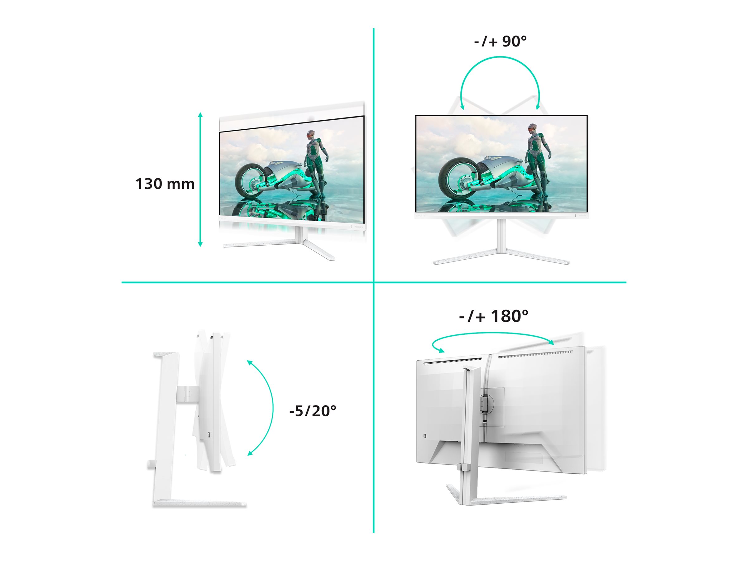 Philips | 27M2N3501PA/00 | 27 " | Fast IPS | Quad HD | 16:9 | 260 Hz | 1 ms | 2560 x 1440 pixels | 300 cd/m² | HDMI ports quantity 2 | White