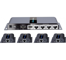 Ecost prekė po grąžinimo PremiumCord - HDMI 1-4 splitter su CAT6 / 6a / 7, Full HD, 3D extender