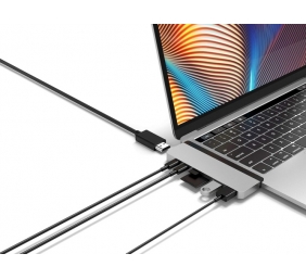 Ecost prekė po grąžinimo Sanho HyperDrive Duo 7-in-2 - dokas MacBook Pro/Air, pilkos spalvos
