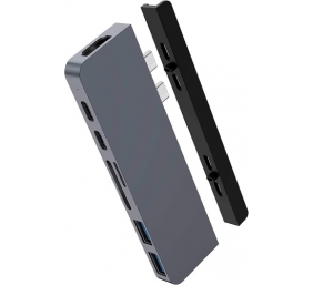 Ecost prekė po grąžinimo Sanho HyperDrive Duo 7-in-2 - dokas MacBook Pro/Air, pilkos spalvos