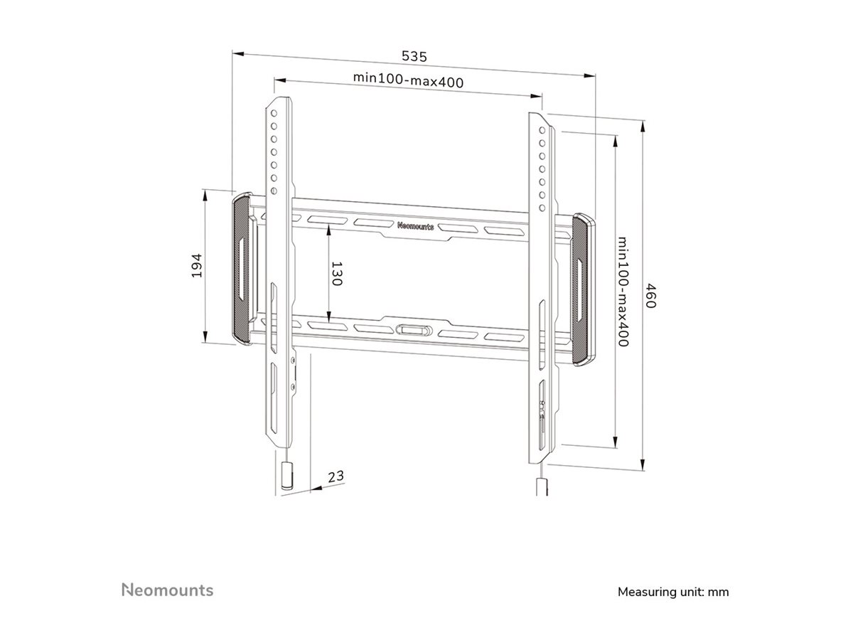 Neomounts Wall mount | WL30-550BL14 TV mount wall | 32-75 " | Maximum weight (capacity) 50 kg | Black