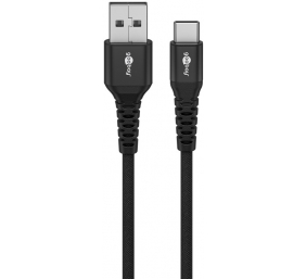 Goobay USB-C to USB-A Supersoft Textile Cable with Metal Plugs | 74527