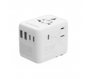Gembird Universal travel power adapter, 70 W | TPA-2A3C70-01-W