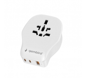 Gembird Universal travel power adapter, 20 W | TPA-1A2C20-02-W