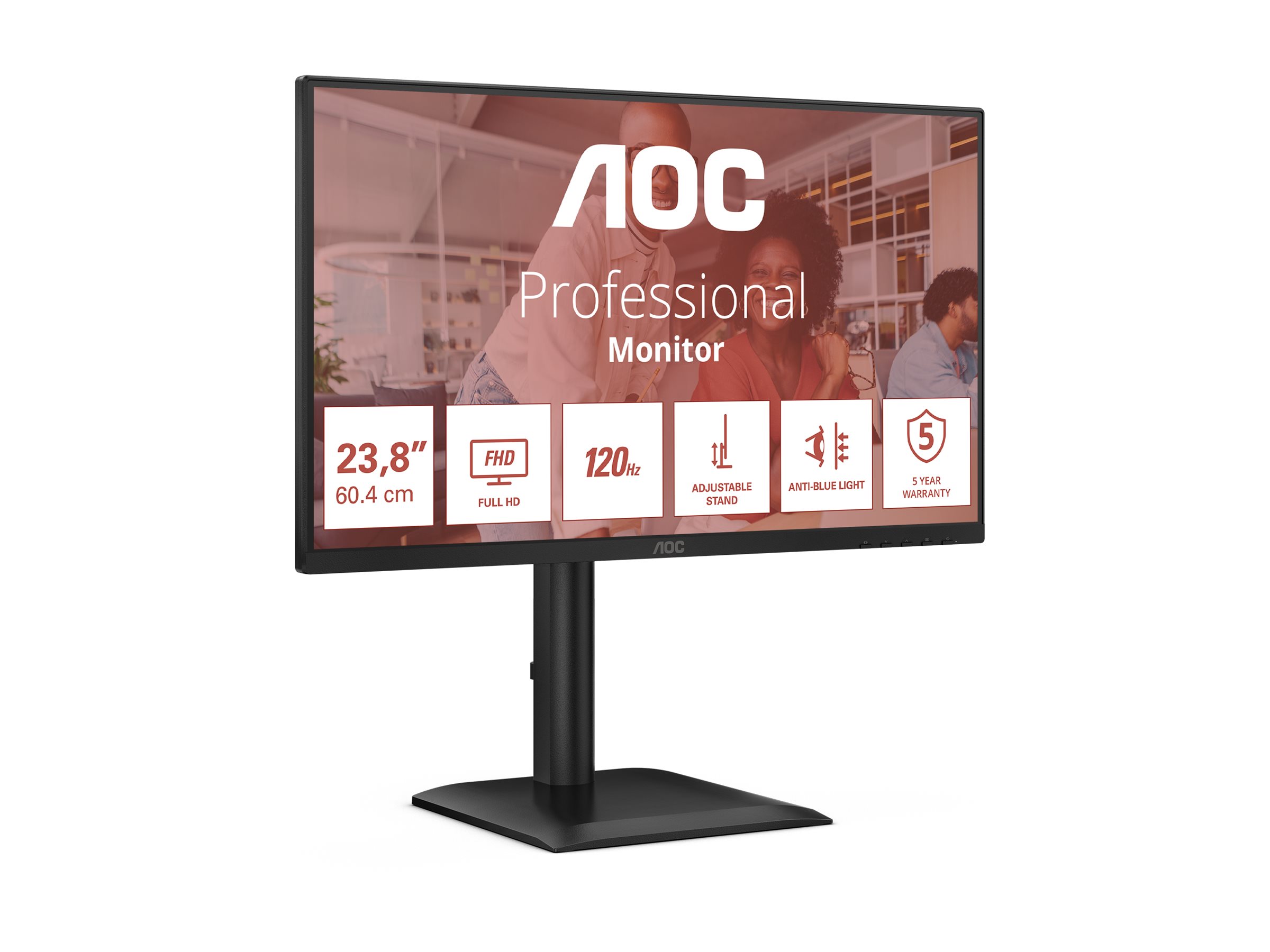 AOC | 24E4U | 23.8 " | IPS | FHD | 16:9 | 120 Hz | 4 ms | 1920 x 1080 pixels | 300 cd/m²