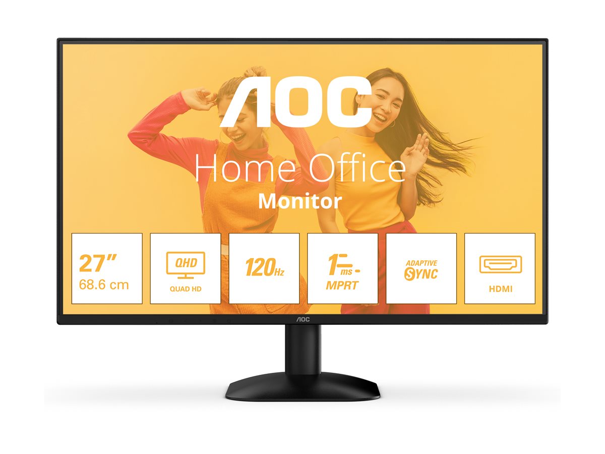 AOC Q27B35S3 | 27 " | IPS | QHD | 16:9 | 120 Hz | 1 ms | 2560 x 1440 pixels | 300 cd/m² | HDMI ports quantity 1 | Black