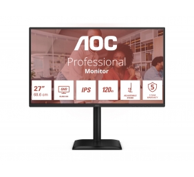 AOC | Q27E4U | 27 " | IPS | QHD | 16:9 | 120 Hz | 4 ms | 2560 x 1440 pixels | 350 cd/m² | HDMI ports quantity 1