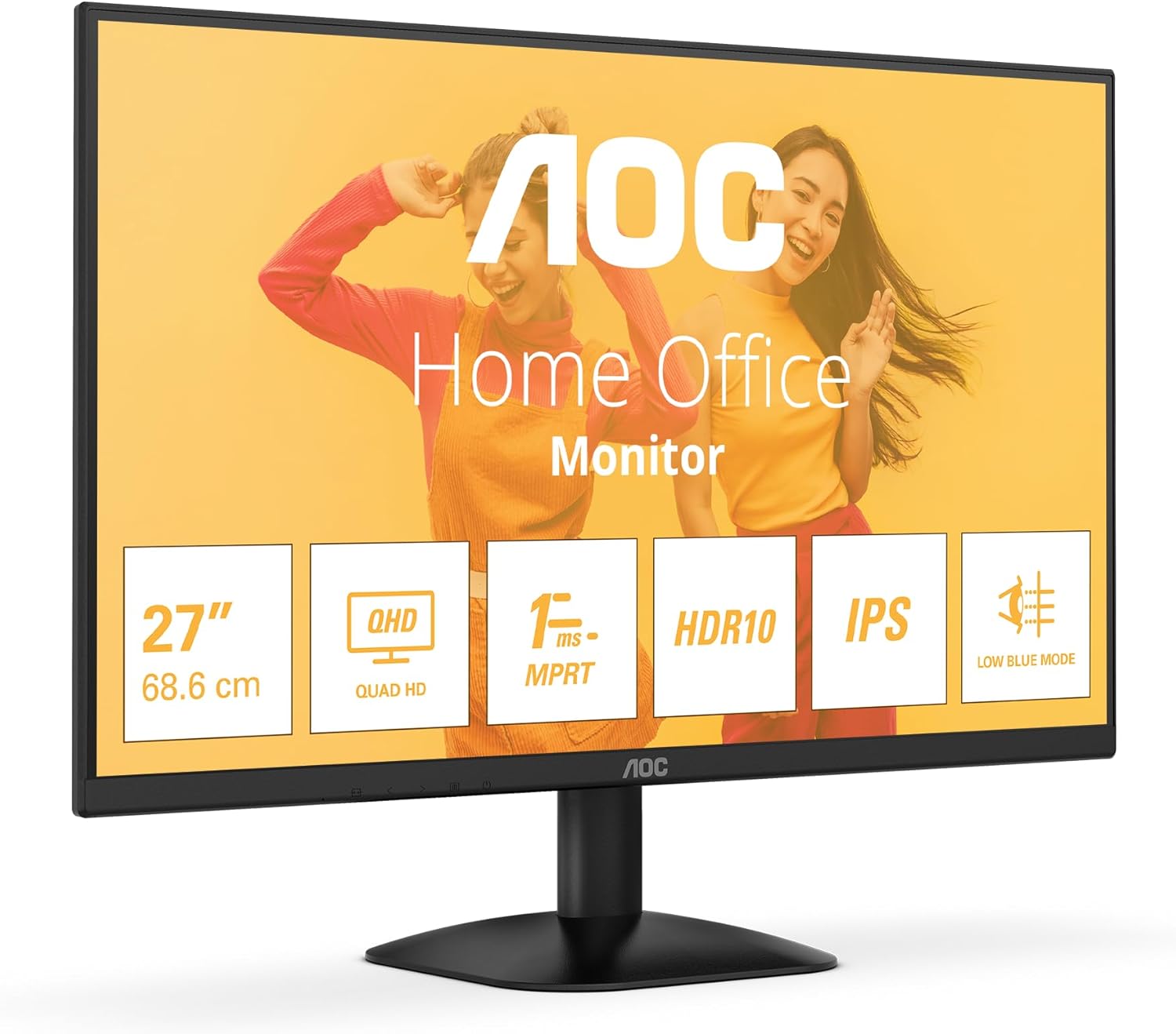AOC | Q27B35E | 27 " | IPS | QHD | 16:9 | 75 Hz | 1 ms | 2560 x 1440 pixels | 300 cd/m² | HDMI ports quantity 1 | Black