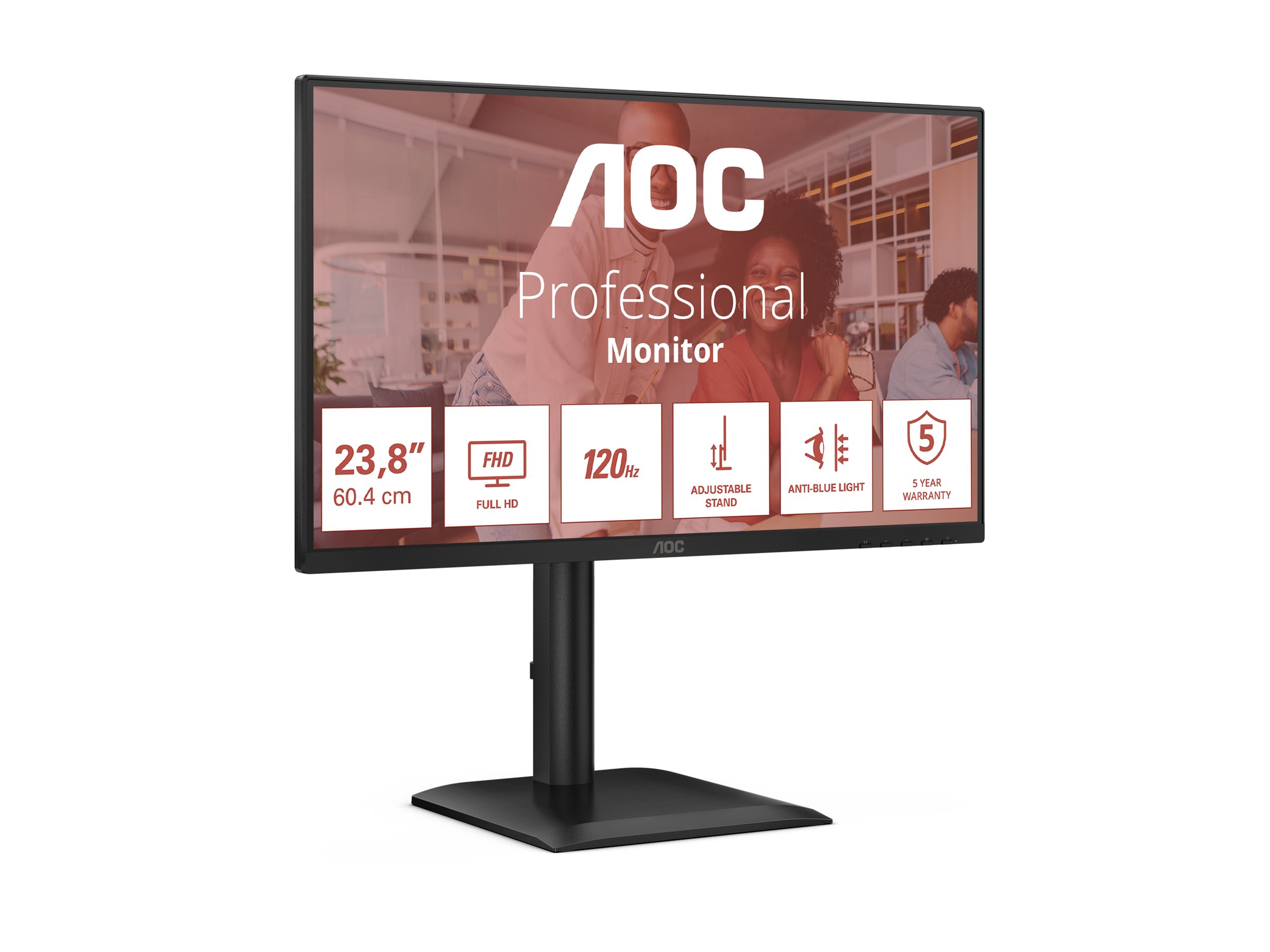 AOC | 24E4CV | 23.8 " | IPS | FHD | 16:9 | 120 Hz | 4 ms | 1920 x 1080 pixels | 300 cd/m² | Black