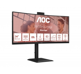AOC | CU34E4CW | 34 " | VA | UWQHD | 120 Hz | 4 ms | 3440 x 1440 pixels | 350 cd/m² | HDMI ports quantity 2 | Black