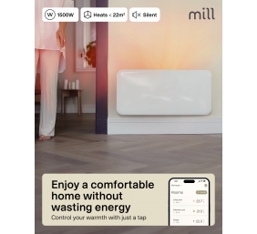 Mill WiFi Panel Heater | PA1500WIFI4A | Panel Heater | 1500 W | Suitable for rooms up to 22 m² | White | IPX4
