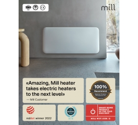 Mill WiFi Panel Heater | PA1500WIFI4A | Panel Heater | 1500 W | Suitable for rooms up to 22 m² | White | IPX4