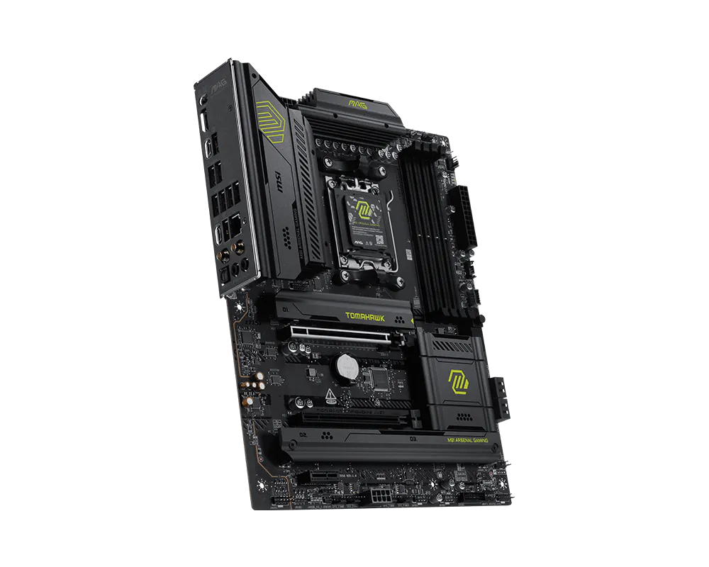 MSI MAG B850 TOMAHAWK WIFI | Processor family AMD | Processor socket AM5 | DDR5 | Supported hard disk drive interfaces SATA, M.2 | Number of SATA connectors 4