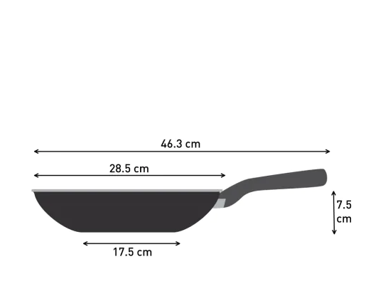 TEFAL Pan | H0561942 | Wok | Diameter 28 cm | Suitable for induction hob | Fixed handle | Black