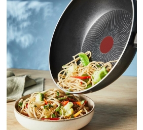 TEFAL Pan | H0561942 | Wok | Diameter 28 cm | Suitable for induction hob | Fixed handle | Black
