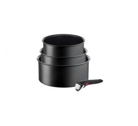 TEFAL Pot Set, 4 pcs | L7649453 Ingenio Ultimate | 16/18/20 cm | Aluminum | Black