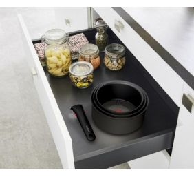 TEFAL Pot Set, 4 pcs | L7649453 Ingenio Ultimate | 16/18/20 cm | Aluminum | Black