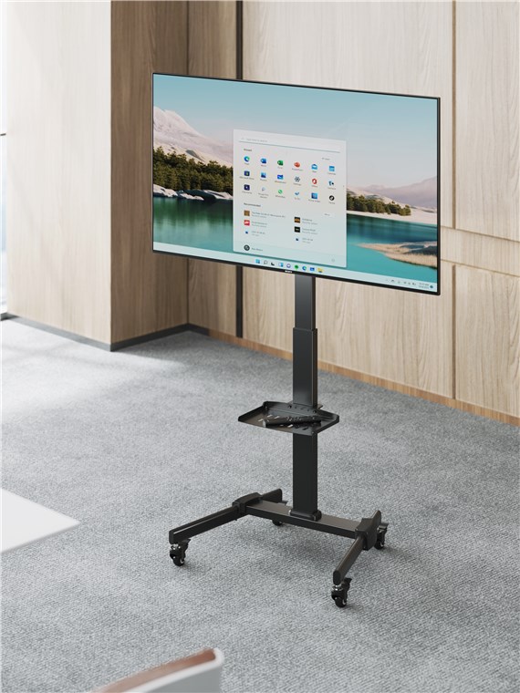 Goobay Floor stand | TV Presentation Stand Basic, Size L | Height adjustment | 37-70 " | Maximum weight (capacity) 35 kg | Black