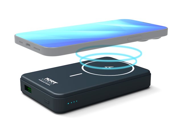 PORT CONNECT | USB-C external battery PD, Wireless Qi2 | 10000 mAh | Blue