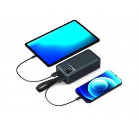 PORT CONNECT External USB-C battery integrated lamp | 30000 mAh | Blue