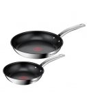 TEFAL | Pan Set | Intuition B817S255 | Frying | Diameter 20/26 cm | Suitable for induction hob | Fixed handle | Black/Silver