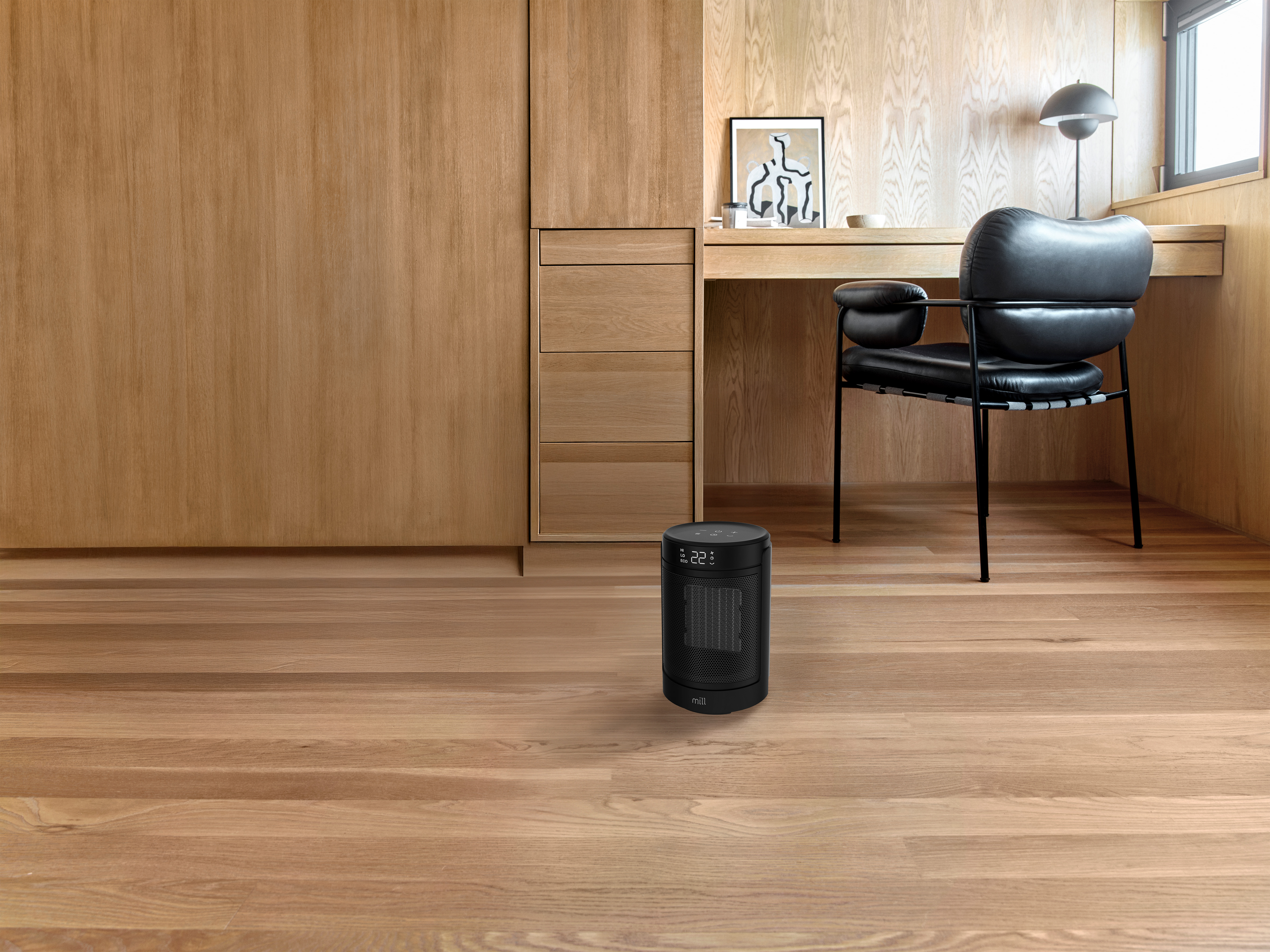 Mill FH1500BLACK | Ceramic fan heater | 1500 W | Suitable for rooms up to 22 m² | Black