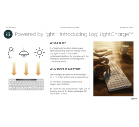 Logitech Signature Slim Solar+ K980 for Business Belaidė klaviatūra, RF+Bluetooth, US Int, Graphite