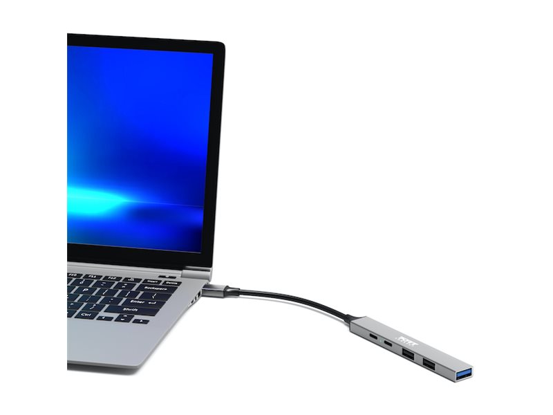 PORT CONNECT | USB-C Hub with 4 USB ports, 1X USB-C, 100W