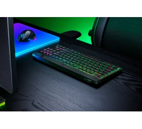 Razer | BlackWidow V4 Low-Profile HyperSpeed | Keyboard | Wireless | US | Bluetooth | Green Switches | Black