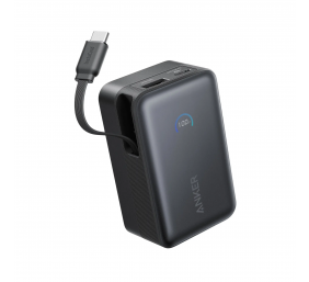 Anker Nano Power Bank 45W with Built-In Retractable USB-C Cable | A1638H11 | 10000 mAh | Black