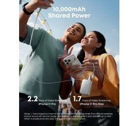 Anker Nano Power Bank 45W with Built-In Retractable USB-C Cable | A1638H21 | 10000 mAh | White