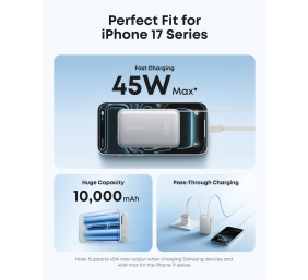 Anker Nano Power Bank 45W with Built-In Retractable USB-C Cable | A1638H21 | 10000 mAh | White