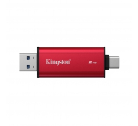 Kingston Dual Portable Solid-State Drive, USB Type-A and Type-C | 2000 GB | Solid-state drive interface USB 3.2 Gen 2 | Read speed 1050 MB/s | Write speed 950 MB/s
