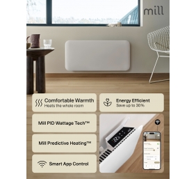 Mill Invisible Smart WiFi Heater | PA2000WIFI4 | Panel Heater | 2000 W | Suitable for rooms up to 24-28 m² | White | IPX4
