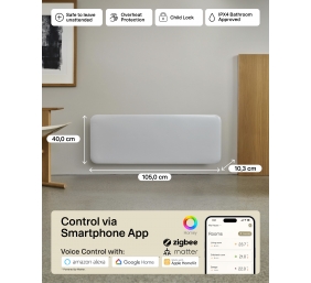 Mill Invisible Smart WiFi Heater | PA2000WIFI4 | Panel Heater | 2000 W | Suitable for rooms up to 24-28 m² | White | IPX4