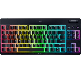 Razer | BlackWidow V4 Low-Profile Tenkeyless HyperSpeed | Keyboard | Wireless | US | Bluetooth | Black | Green Switches