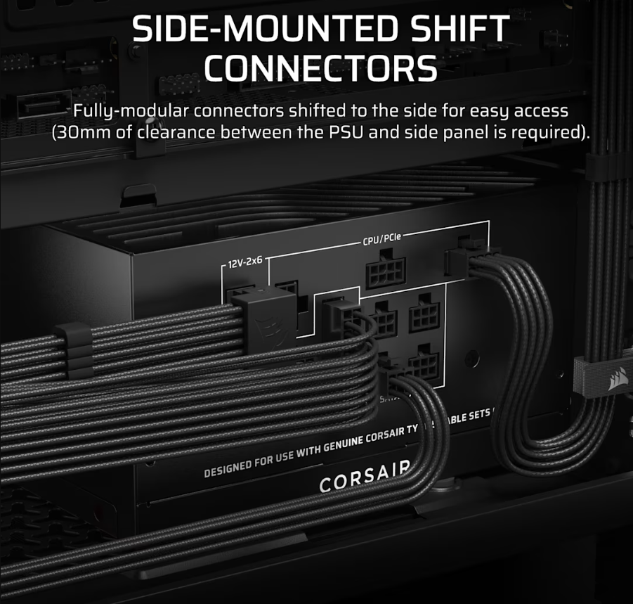 Corsair Fully Modular ATX Power Supply (EU) | RM850x SHIFT | 850 W | Black