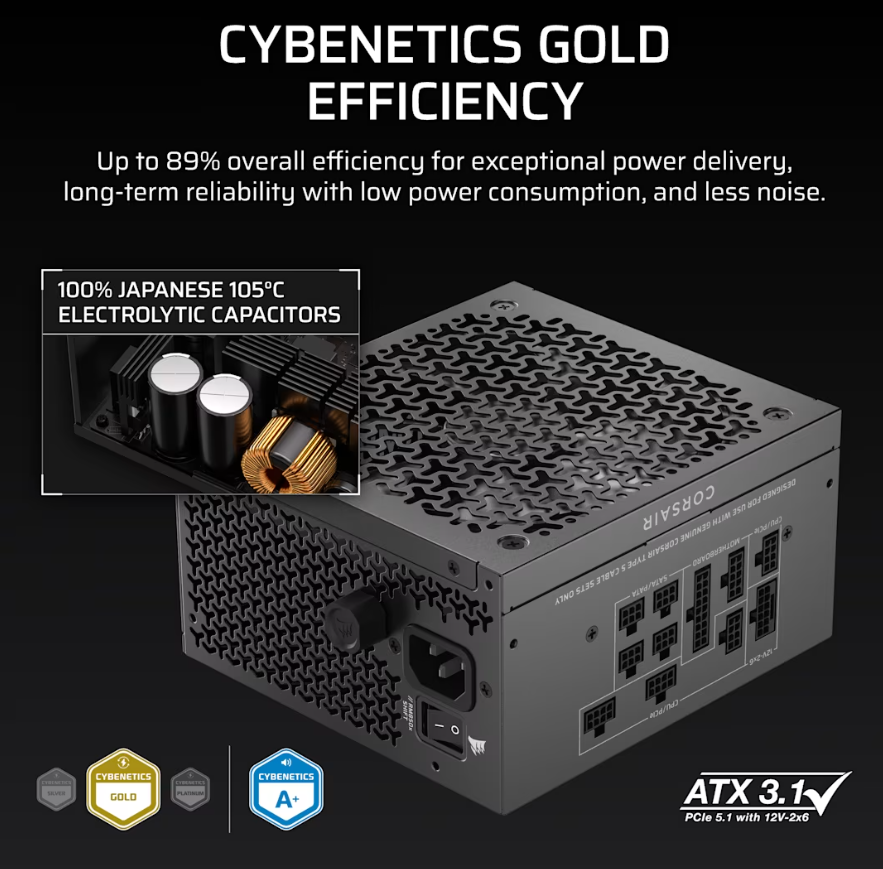 Corsair Fully Modular ATX Power Supply (EU) | RM850x SHIFT | 850 W | Black