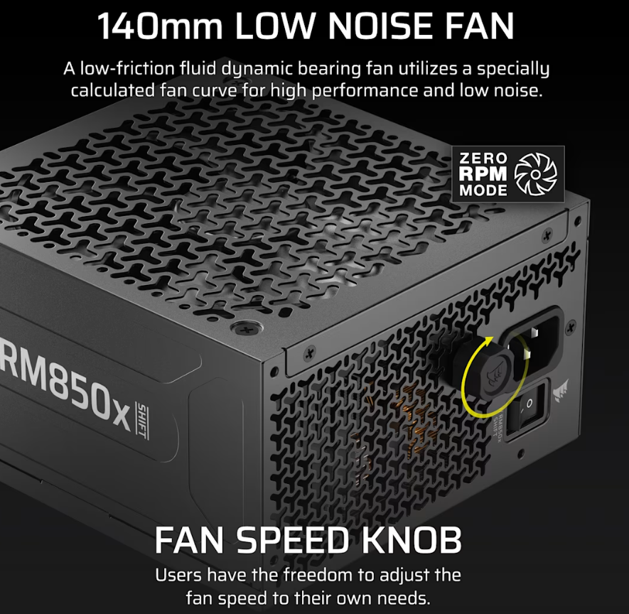 Corsair Fully Modular ATX Power Supply (EU) | RM850x SHIFT | 850 W | Black