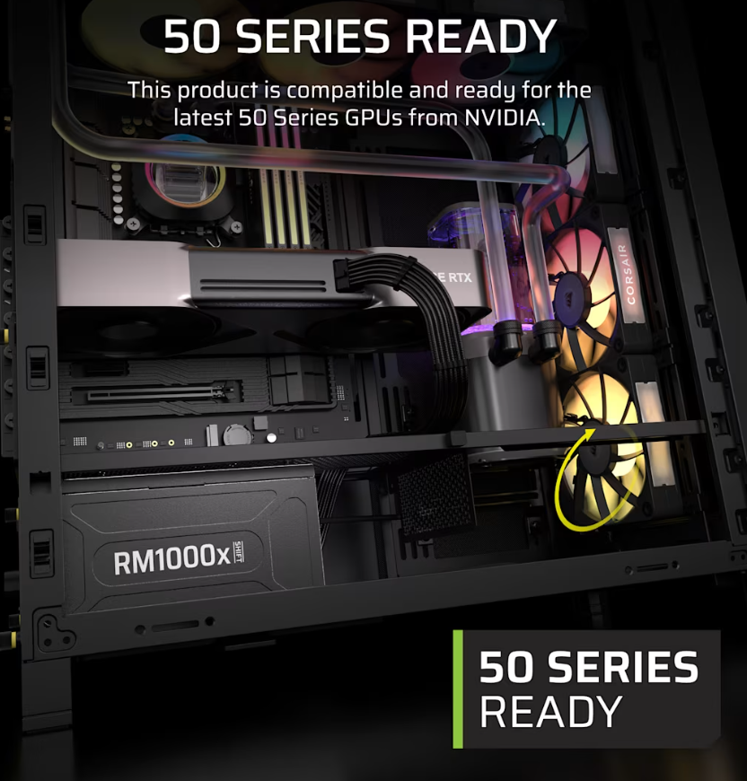 Corsair Fully Modular ATX Power Supply (EU) | RM1000x SHIFT | 1000 W | Black