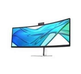 HP 549pm Series 5 Pro DQHD Curved Conferencing Monitor - 49" 5120 x 1440 DQHD 400-nit 165Hz AG, VA, USB-C(140W/15W)/HDMI/DisplayPort/Audio Jack, 3x USB-A, speakers, webcam, RJ-45 LAN, height adjust/tilt/swivel, 3 years