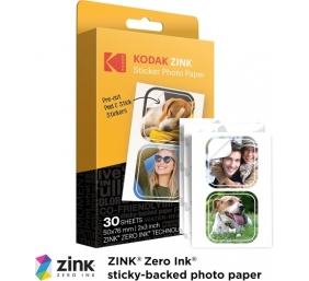 Kodak ZINK 2x3'' 50x76 mm 30 Sheets Pre-Cut Sticker Fotopopierius