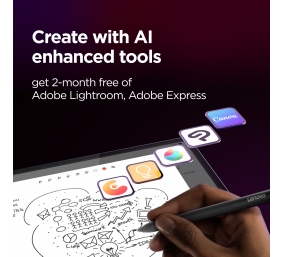 Lenovo | Yoga Tab Plus Wi-Fi (without power adapter) | ZAEG0018NL | 12.7 " | Tidal Teal | LTPS | 2944 x 1840 pixels | Qualcomm | Snapdragon 8 Gen 3 Mobile Platform | 16 GB | Soldered LPDDR5x | 256 GB | Wi-Fi | Front camera | 13 MP | Rear camera | 13 MP | 