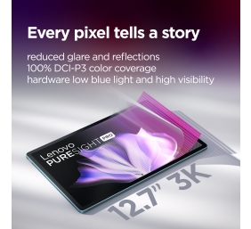 Lenovo | Yoga Tab Plus Wi-Fi (without power adapter) | ZAEG0018NL | 12.7 " | Tidal Teal | LTPS | 2944 x 1840 pixels | Qualcomm | Snapdragon 8 Gen 3 Mobile Platform | 16 GB | Soldered LPDDR5x | 256 GB | Wi-Fi | Front camera | 13 MP | Rear camera | 13 MP | 