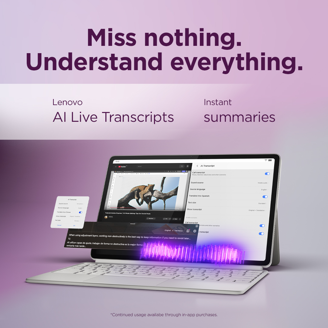 Lenovo Yoga Tab Wi-Fi (without power adapter) | ZAG60208SE | 11.1 " | Seashell | 3200 x 2000 pixels | Qualcomm | Snapdragon 8 Gen 3 Mobile Platform | 12 GB | Soldered LPDDR5x | 256 GB | Wi-Fi | Front camera | 13 MP | Rear camera | 13+2 MP | Bluetooth | 5.