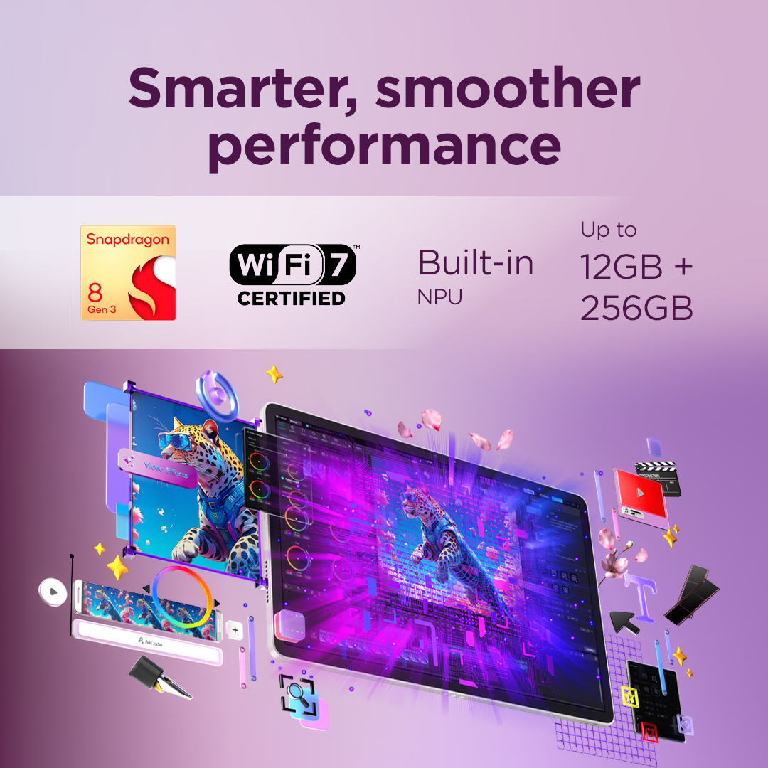 Lenovo Yoga Tab Wi-Fi (without power adapter) | ZAG60208SE | 11.1 " | Seashell | 3200 x 2000 pixels | Qualcomm | Snapdragon 8 Gen 3 Mobile Platform | 12 GB | Soldered LPDDR5x | 256 GB | Wi-Fi | Front camera | 13 MP | Rear camera | 13+2 MP | Bluetooth | 5.